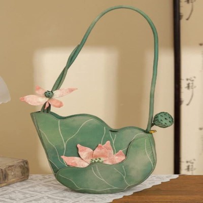New Chinese style Handcrafted Lotus Leaf Bag
