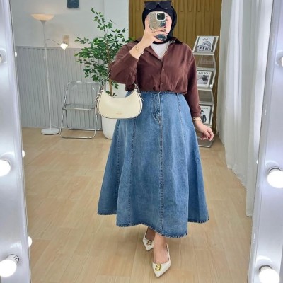 Denim Flare Skirt