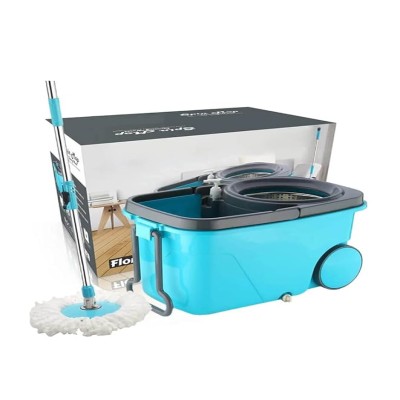 Spanish Spin Mop Set – Rectangular Bucket with Plastic Basket