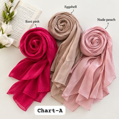 Premium Organza Shimmer Hijab-3 piece combo