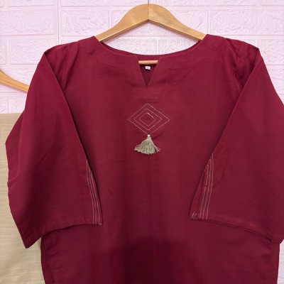 2-Piece Hand Embroidered Khaddar Shirt + Trouser
