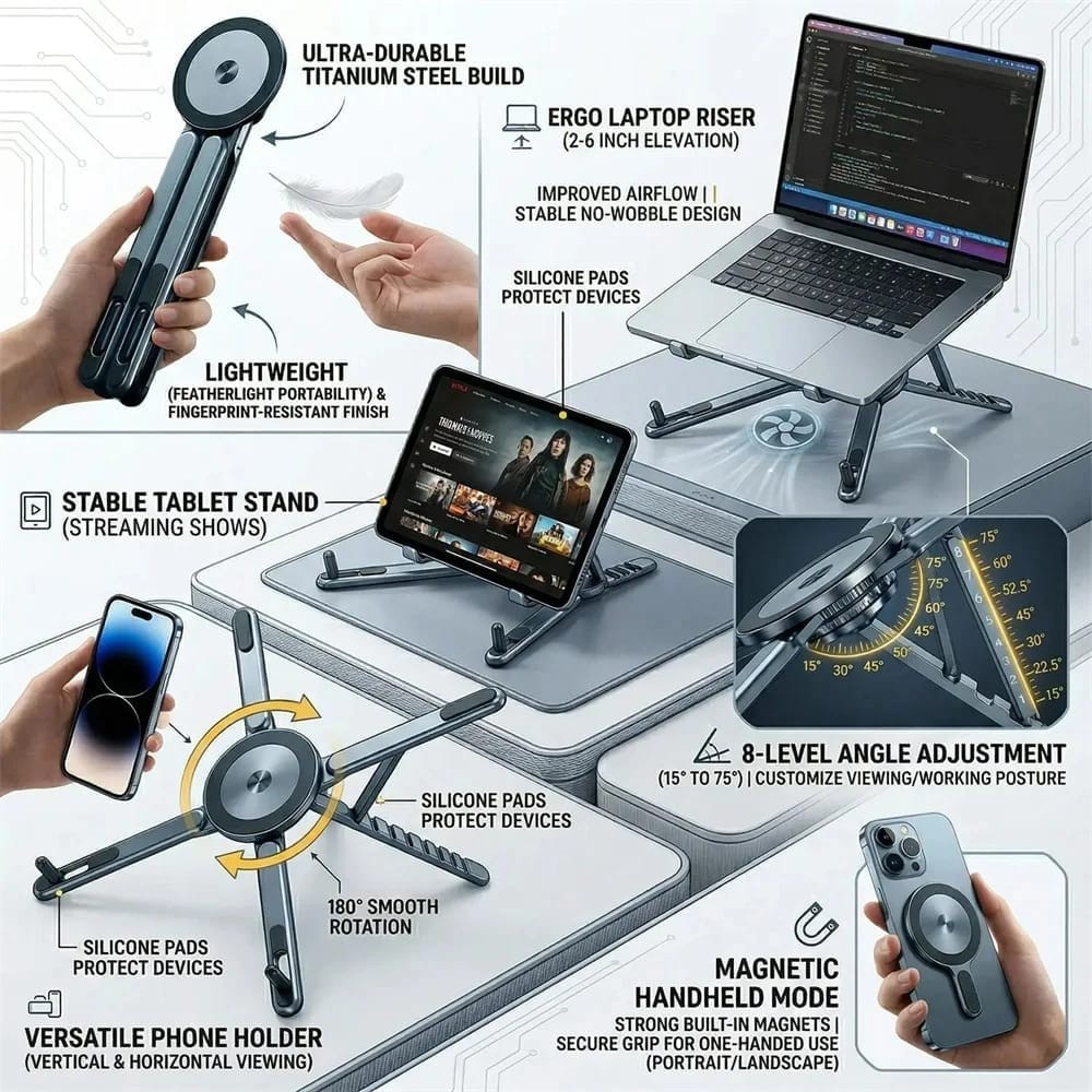 Multifunctional Foldable Laptop Stand
