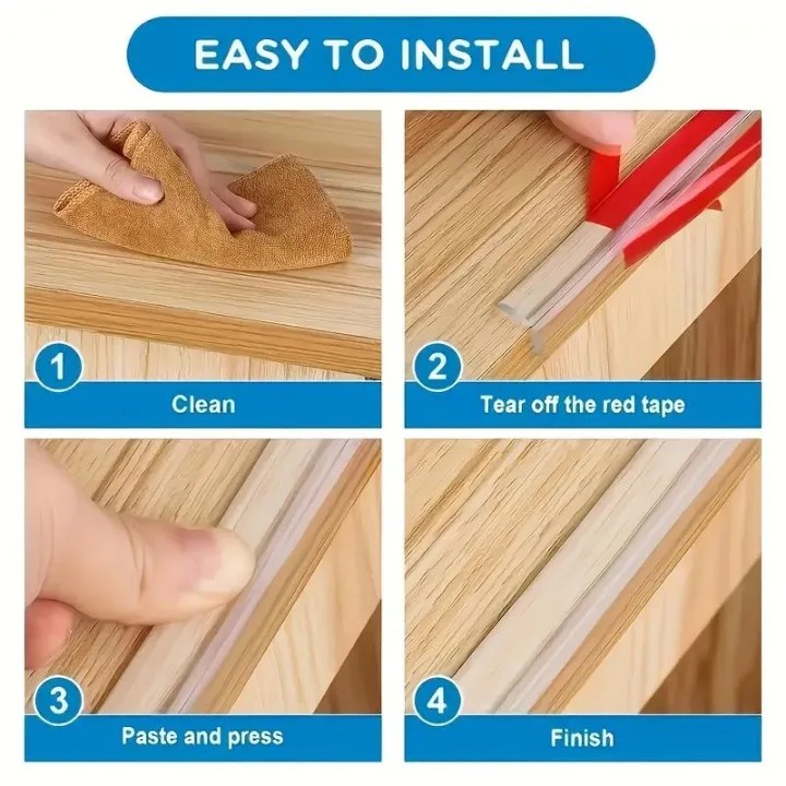 Child-Proofing Soft Silicone Edge Guard Strip – 10mm x 4 Meter