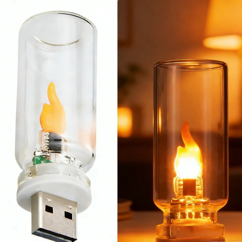 USB candle night light