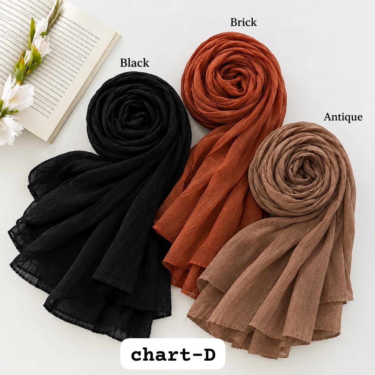 Premium Organza Shimmer Hijab-3 piece combo