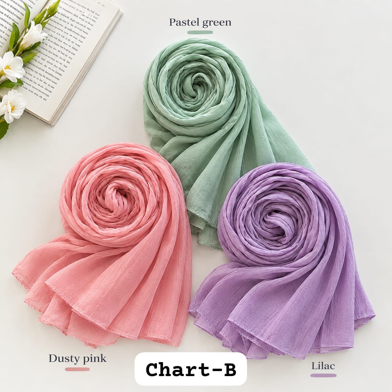 Premium Organza Shimmer Hijab-3 piece combo