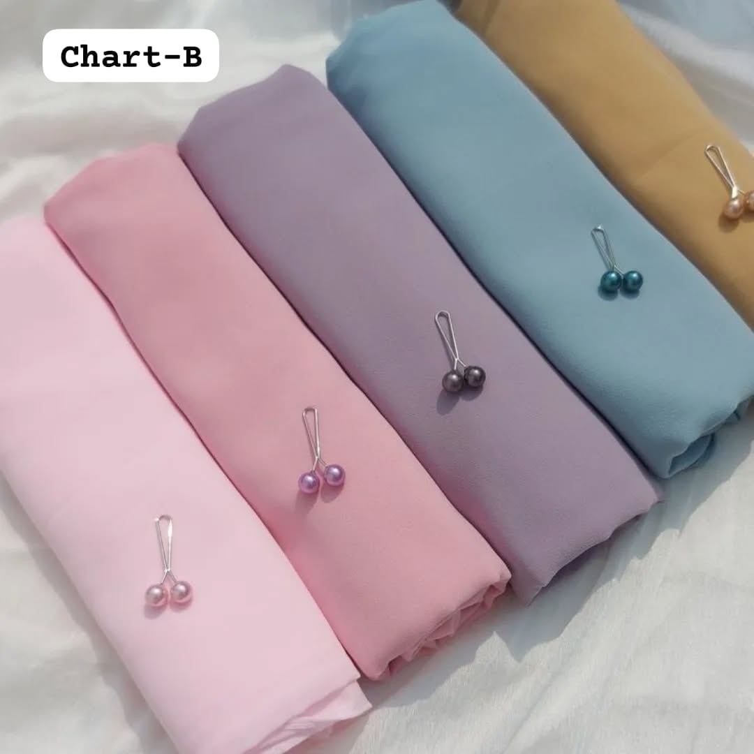 premium chiffon hijabs-5 piece combo