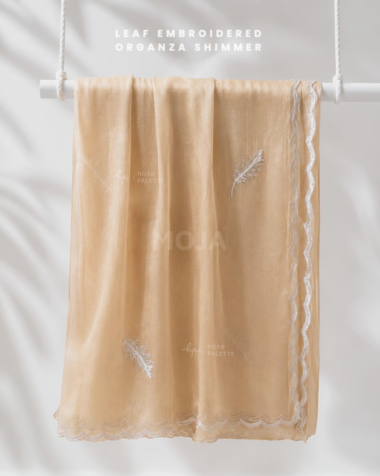 LEAF EMBROIDERED ORGANZA SHIMMER HIJAB