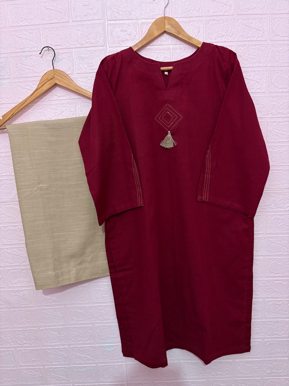 2-Piece Hand Embroidered Khaddar Shirt + Trouser